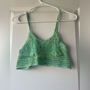 Green Cropped Knit Top | Streetwear Society
